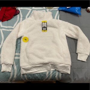 Sherpa hoodie pullover turtle neck sweater